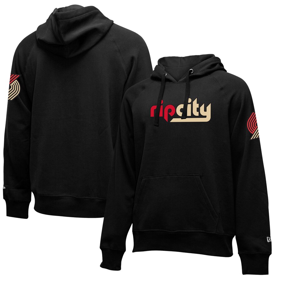 NBA Portland Trail Blazers New Era 201920 City Edition Pullover Hoodie Black->portland trail blazers->NBA Jersey